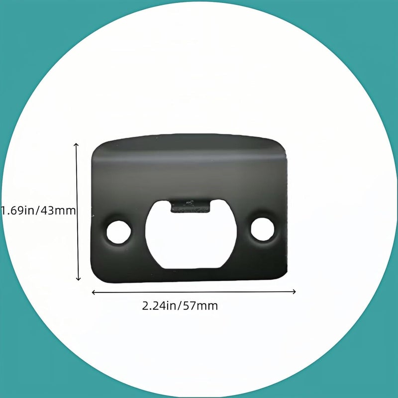POFUIERKN Door Strike Plates, 10Pack Stainless Steel Deadbolt Strike Plates, Full Lip Round Corner Strike Plates, Door Reinforcement Kit, for Home Office Door Frame Repair(Black) - Image 2